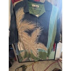 Tommy Bahama Mens L 100% Silk Short Sleeve Button Up Hawaiian Shirt